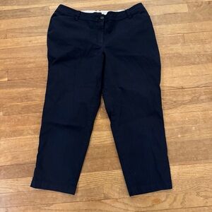 Talbots Perfect Crop navy blue chino pants size 16
 b5